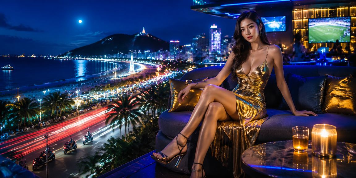 Người chơi Jackpot trực tuyến tại bãi biển Vũng Tàu buổi tối